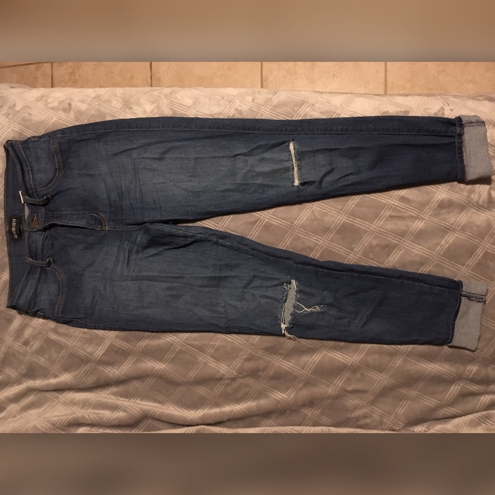 Fashion Nova High waisted Knee slit Jeans